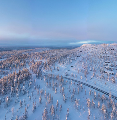 Talvinen maisema Rukan ympäristössä. Kuva Harri Tarvainen.