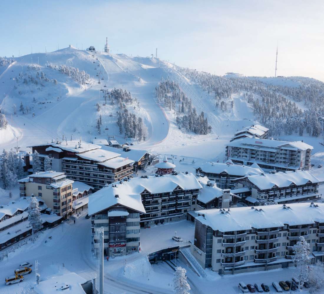 Rukan kylä talvella. Kuva Harri Tarvainen